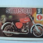 RÉGI MAGYAR KÁRTYANAPTÁR , SIMSON MOTOR 1980 fotó