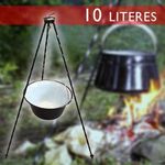 10 literes zománcozott bogrács állvánnyal fotó