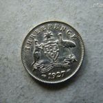 EZÜST AUSZTRÁL 3 PENCE, 1927. 1 DB. 1, 41 GR. fotó