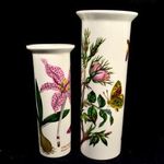 VIRÁG ÉS ROVAR MINTÁVAL JELZETT DEKORATÍV 2 DB PORCELÁN VÁZA X fotó