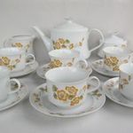 ALFÖLDI PORCELÁN 6 SZEMÉLYES SÁRGA VIRÁGOS TEÁSKÉSZLET fotó
