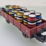 T61 H0 Märklin pőrekocsi (DC) + eredeti Electrotren no.2 hordó rakomány dupla szett (14 db) fotó
