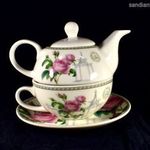 MESESZÉP " LUXUS " PORCELÁN TEÁSKANNA EGYBEN NAGY TEÁSCSÉSZE DÍSZDOBOZZAL X fotó