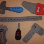 szerszámkészlet textil szerszám barkács fűrész csavarhúzó kalapács fogó tolómérő ikea duktig fotó
