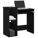 fekete forgácslap íróasztal polcokkal 84x40x78 cm fotó