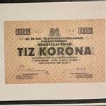 VÁROSSZALÓNAK hadifogolytábor 10 Korona UNC fotó