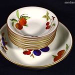 ROYAL WORCESTER PORCELÁN 7 SZEMÉLYES GYÜMÖLCS MINTÁS KOMPÓTOS KÉSZLET X fotó