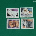 Jugoszlávia 1992 macskák postatiszta sor, Mi: 2544-47 fotó