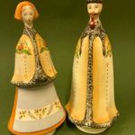 Régi porceléán figurák párban - Aquincum - Óbudai Porcelángyár / Matyó páros legény és leány fotó