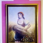 Marokszedő leány biedermeier stílusú olaj-vászon festmény keretezve fotó