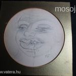 RETRO KARIKATURA GRAFIT RAJZ GRAFIKA RUSZKAY GYÖRGY JELZETT PASZPARTU -VAL fotó