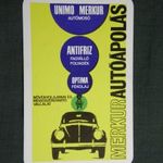Kártyanaptár, Merkur autóápolás, fagyálló, fékolaj, grafikai, Volkswagen Bogár, 1972 (1) fotó