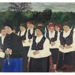 Kövesdi jelzéssel : Körmenet asszonyokkal 1984 fotó
