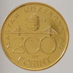 200 forint 1994 UNC 24 karátos aranyozással. fotó