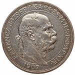Ferenc József 5 Korona 1907 K.B H.: 2214 ÉH: 1493 (Ag) 23, 87g VF+ fotó