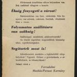 A Forradalmi Munkás-Paraszt Kormány felhívása. [1956-os röplap.] fotó