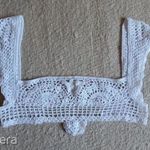 fehér horgolt ruharátét DIY - hófehér kézi horgolású vállbetét nyakbetét rátét fotó