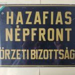 Retro HAZAFIAS NÉPFRONT körzeti bizottság fali tábla Szocialista Párt fotó