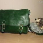 Vera Pelle fűzöld valódi bőr messenger irattáska, laptoptáska fotó