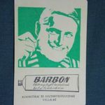 Kártyanaptár, Barbon borotvakrém, kozmetika háztartási vállalat, grafikai rajzos, 1971 (1) fotó