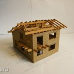 H0-TT 1: 87 épülő félkész családi ház, vasútmodell fotó