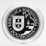 1993 PORTUGÁLIA japán TANEGASHIMA hajó RÉGI UNC Proof ezüst 200 escudos érme RRR 250314 1130 fotó