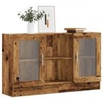 antik fa színű szerelt fa tálalószekrény 120 x 30, 5 x 70 cm fotó