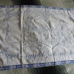 Régi falvédő terítő pamutvászonra hímezve 89 x 52 cm ritka fotó
