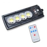 Napelemes kültéri LED lámpa, mozgásérzékelővel - 4 x extra erős COB LED / távirányítóval vezérelh... fotó