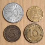 Németország (Harmadik Birodalom) 1938-1940. 4 db-os Reichspfennig lot XF, 1 Ft-ról! fotó