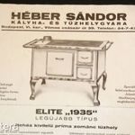 Héber Sándor kályha- és tűzhelygyár reklám prospektus fotó