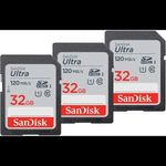 Sandisk 32GB Ultra SDHC UHS-I CL10 Memóriakártya (3db/csomag) (SDSDUN4-032G-GN6IM) fotó