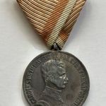Habsburg - Károly Nagy Ezüst Vitézségi érem - HADIFÉM kivitel - Eredeti szalagon! fotó