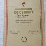 Tildy Határvadász jelvény motívumos határvadász oklevél, kultúrmunkáért 1948 fotó