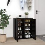 2 db fekete forgácslap cipősszekrény 32 x 35 x 70 cm fotó