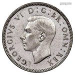 7 darab Brit One Shilling érme, VI. György király (George VI) portréjával. 250426 449 fotó
