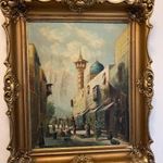 Bácskai István festőművész olajfestménye blondell keretében - " Tunisz 1925 " címmel fotó