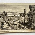 Hajdúszoboszló Gyógyfürdő. Szabadfürdők, háttérben a fedett fürdővel, ca. 1948 fotó