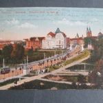 Temesvár (Erdély) , Hungária fürdő és liget út, villamossal, 1918 fotó