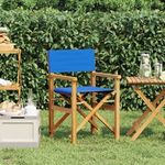 Összecsukható rendezői szék Kék tömörfa teak fotó