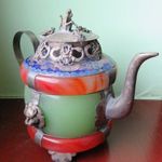 Tibeti ezüst - jade teakiöntő fotó