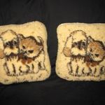 Gyapjú díszpárna vagy ülőpárna, puhák, 35x35x5 cm bézs 2 db egyben hibátlanok tiszta állaptban fotó