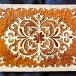 cca 1918 Szecessziós ART NOUVEAU KÖNYVBORITÓ VAGY ALÁTÉT ÉRTÉKES APRÓLÉKOS MAGYAR SELYEM KÉZIMUNKA fotó