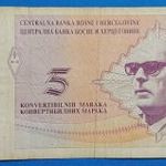 1998 -as BOSNIA & HERZEGOVINA - 5 Konvertibilna Marka vizjeles, fémszálas bankó UV akt. ! F (L1864) fotó