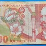 1998 -as ROMANIA - 100.000 Lei vízjeles fémszálas bankó UV aktivitással ropogós papíron!! F (L1682) fotó