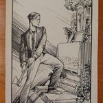 MÁRTON LAJOS (1891-1953) Tusrajz.Eredeti, szignált! 11x16 cm. fotó