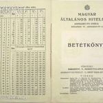 Magyar Általános Hitelbank betétkönyv 1940. fotó