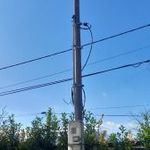 Ideiglenes mérőhely: villanyoszlop + villanyóra szekrény fotó