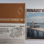 Veterán Renault 18 kézikönyv és prospektus. fotó