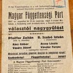 Az 1947-es, u.n. "Kék cédulás" választás unikális, eredeti dokumentuma fotó